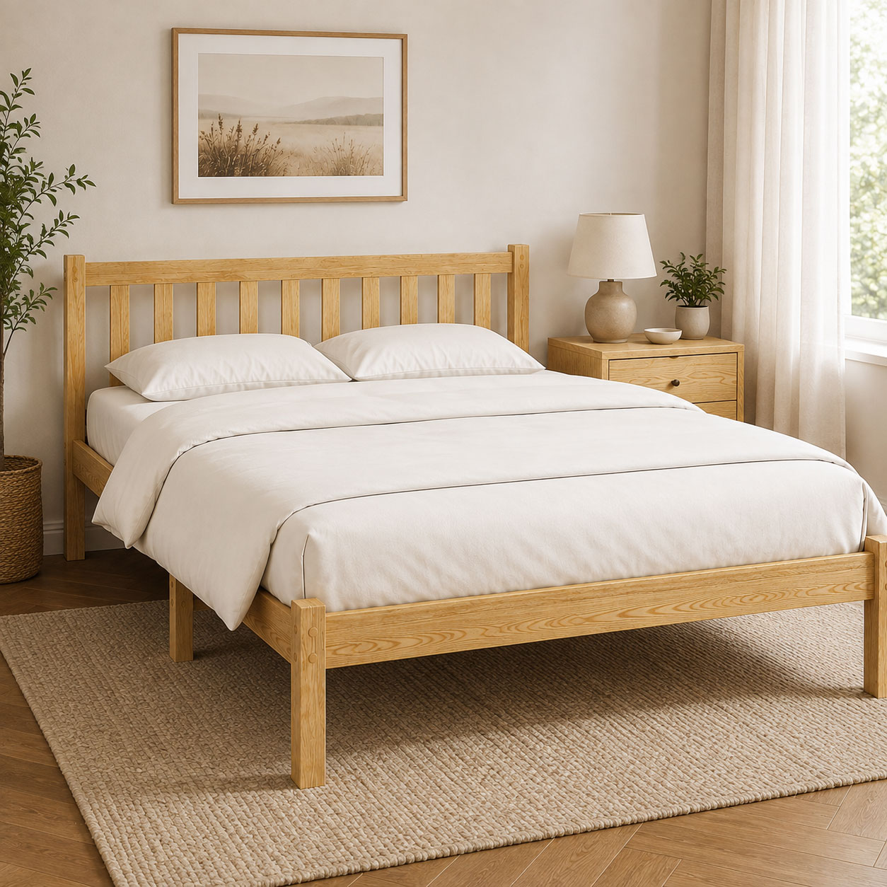 Timber Bed Frame Sofie Oak - Image 2
